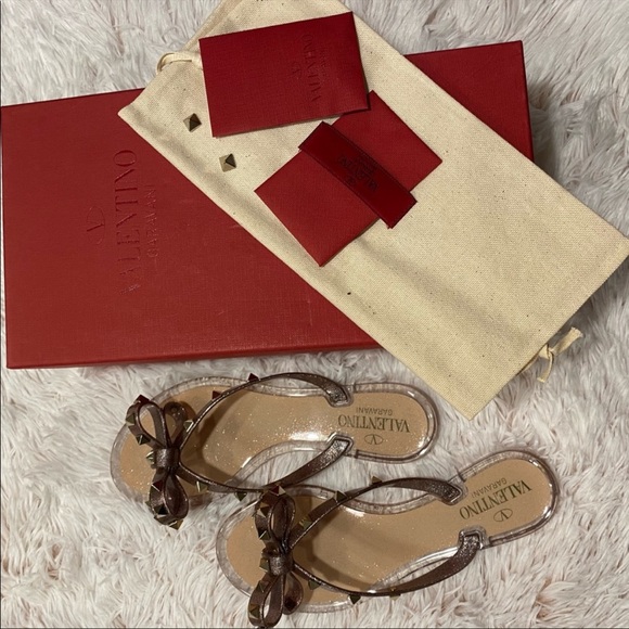 NIB Valentino rockstud glitter sandals 36 - Picture 2 of 6